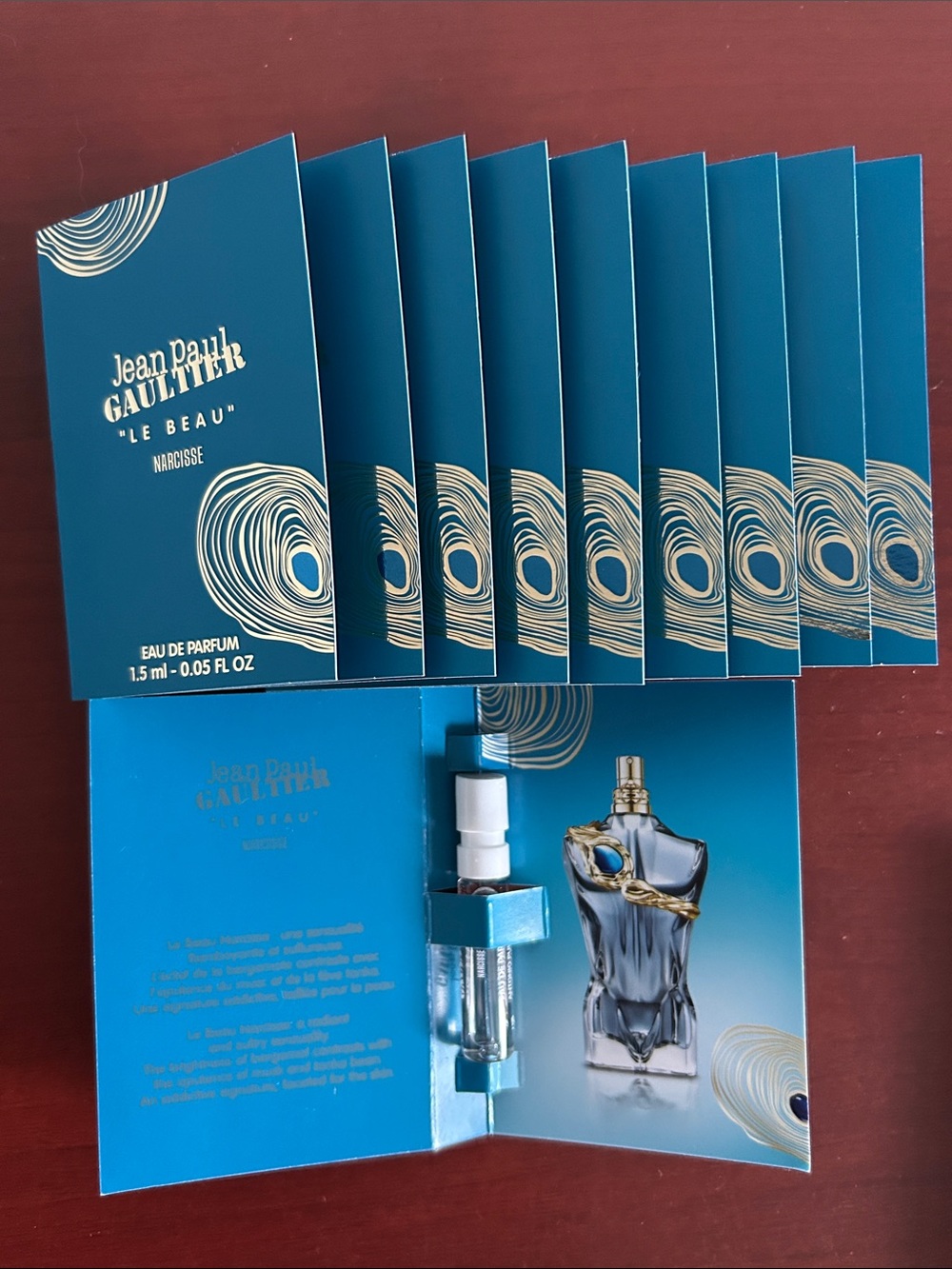 10 pieces Jean Paul Gaultier Le Beau Narcisse  Sample - Blue